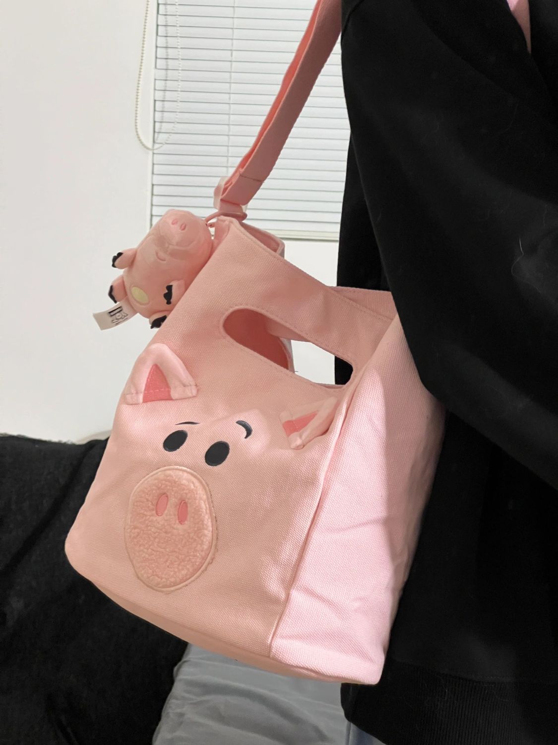 小豬帆布包可愛卡通動物手提袋環保袋手提包斜挎包女包包2023新款