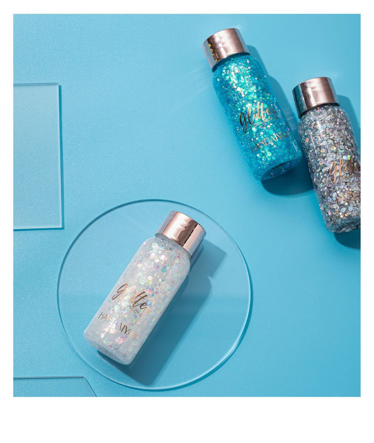 3 sets of glitter eye shadow sequin gel mermaid face body milk performance stage nightclub wedding hair_voghion.com
