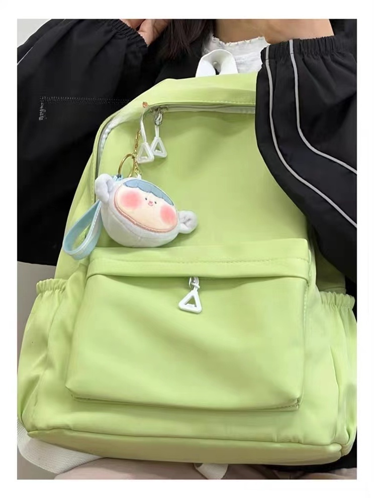 書包女大學生日系極簡風純色簡約百搭高中學生雙肩包ins寶藏背包