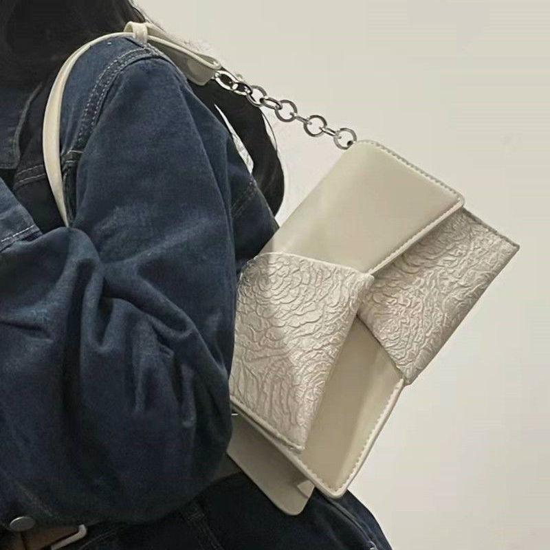 ANHEE原創設計小眾鏈條腋下包包女2021新款拼接通勤單肩斜挎小包