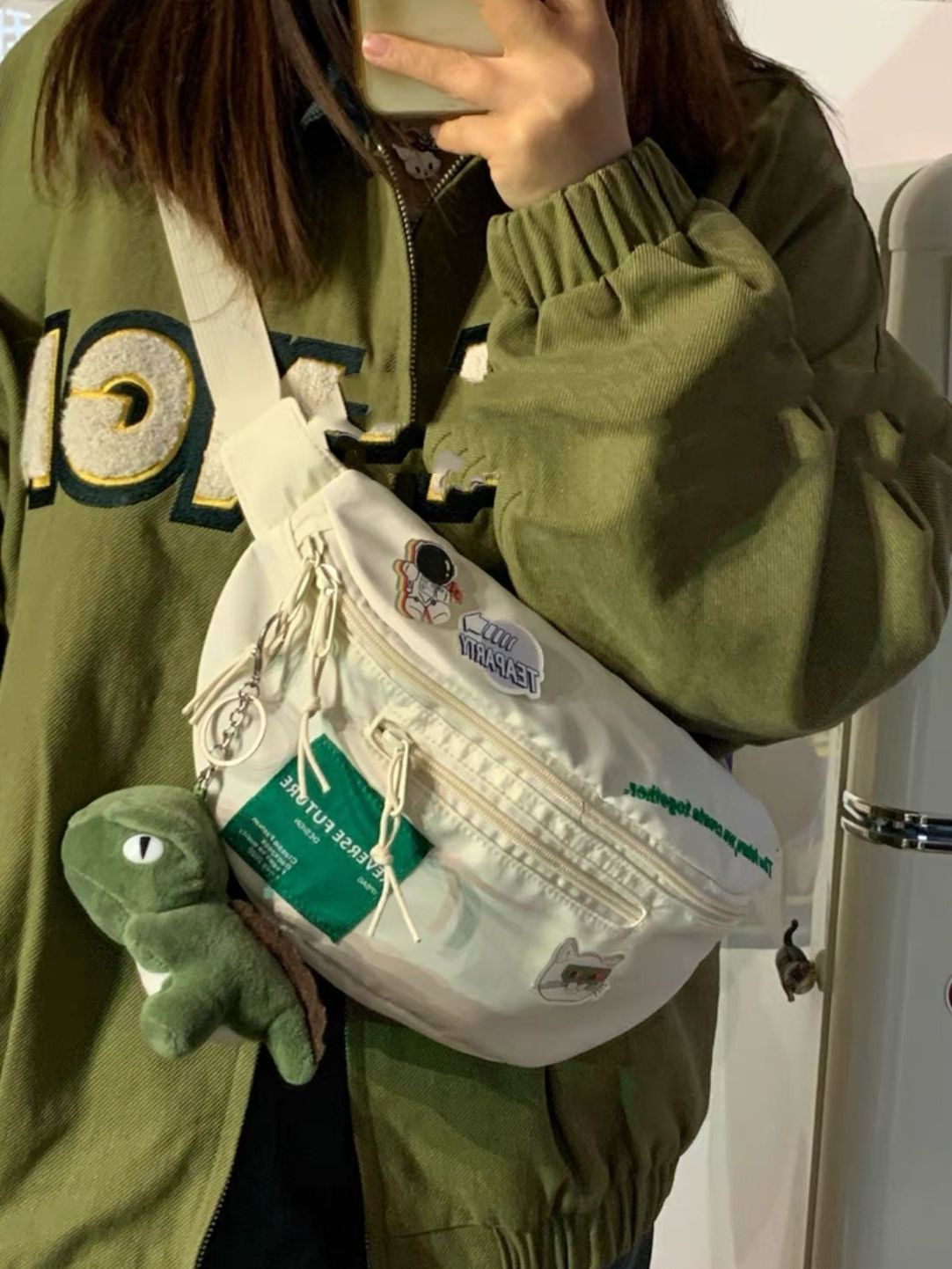 鬼馬少女日系原宿ins街頭胸包女 韓國復古潮流百搭腰包學生斜挎包