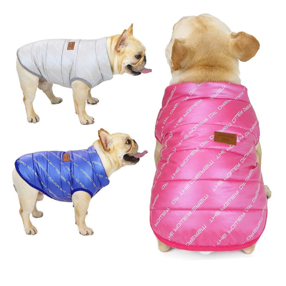 斗牛犬衣服冬季棉衣巴哥法斗沙皮胖狗狗秋冬装英斗八哥字母棉背心