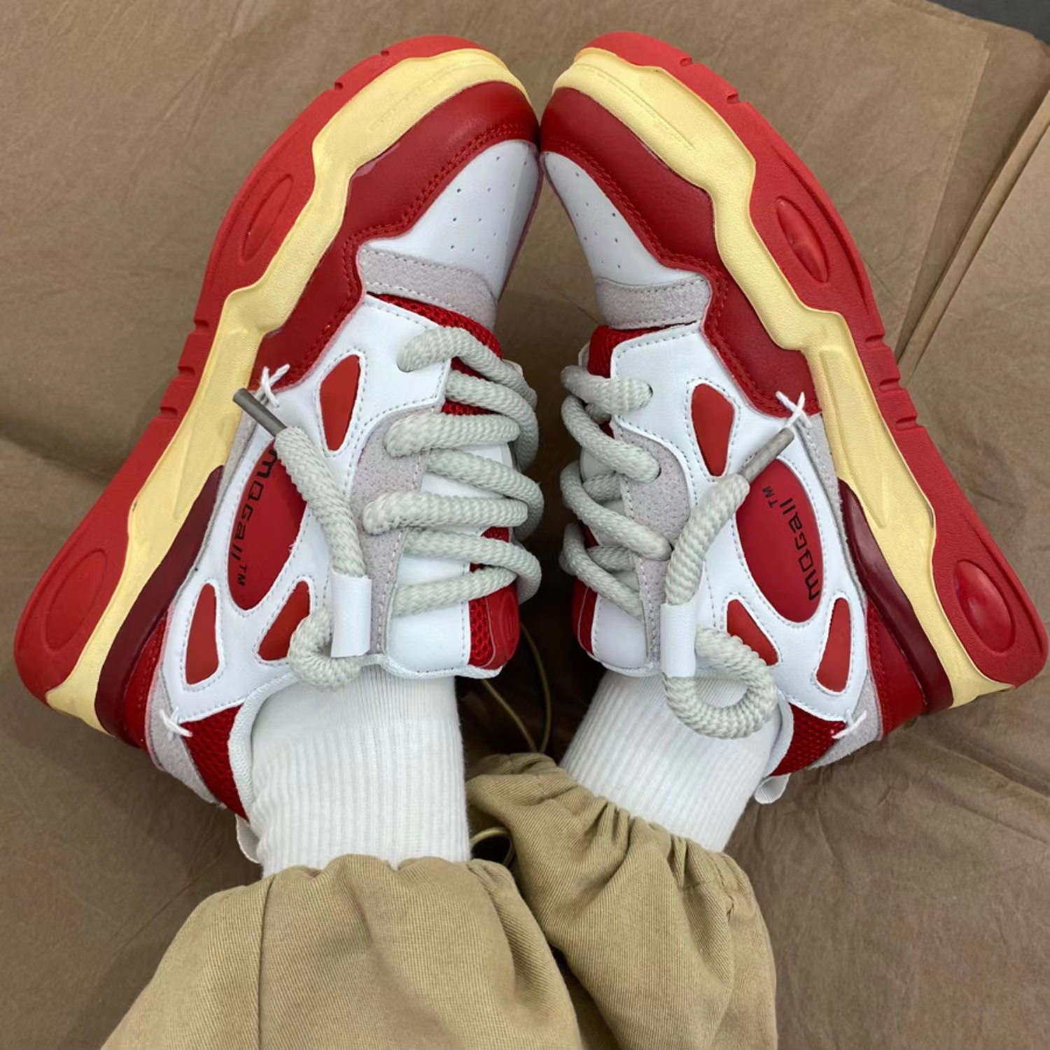 Original bread shoes women's ins wind college retro hit color thick bottom casual shoes ulzzang trend couple old shoes