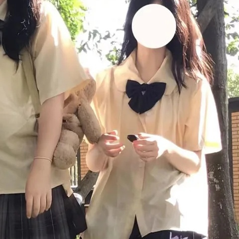 日系学院风jk衬衫制服甜美女学生新款基础款衬衣百褶裙三件套装