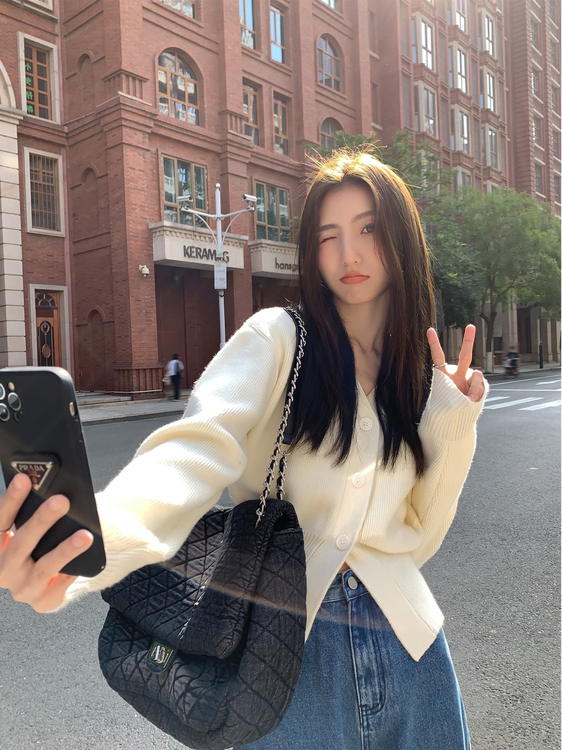 黑色v領毛衣女外穿2023春秋新款韓版長袖針織上衣