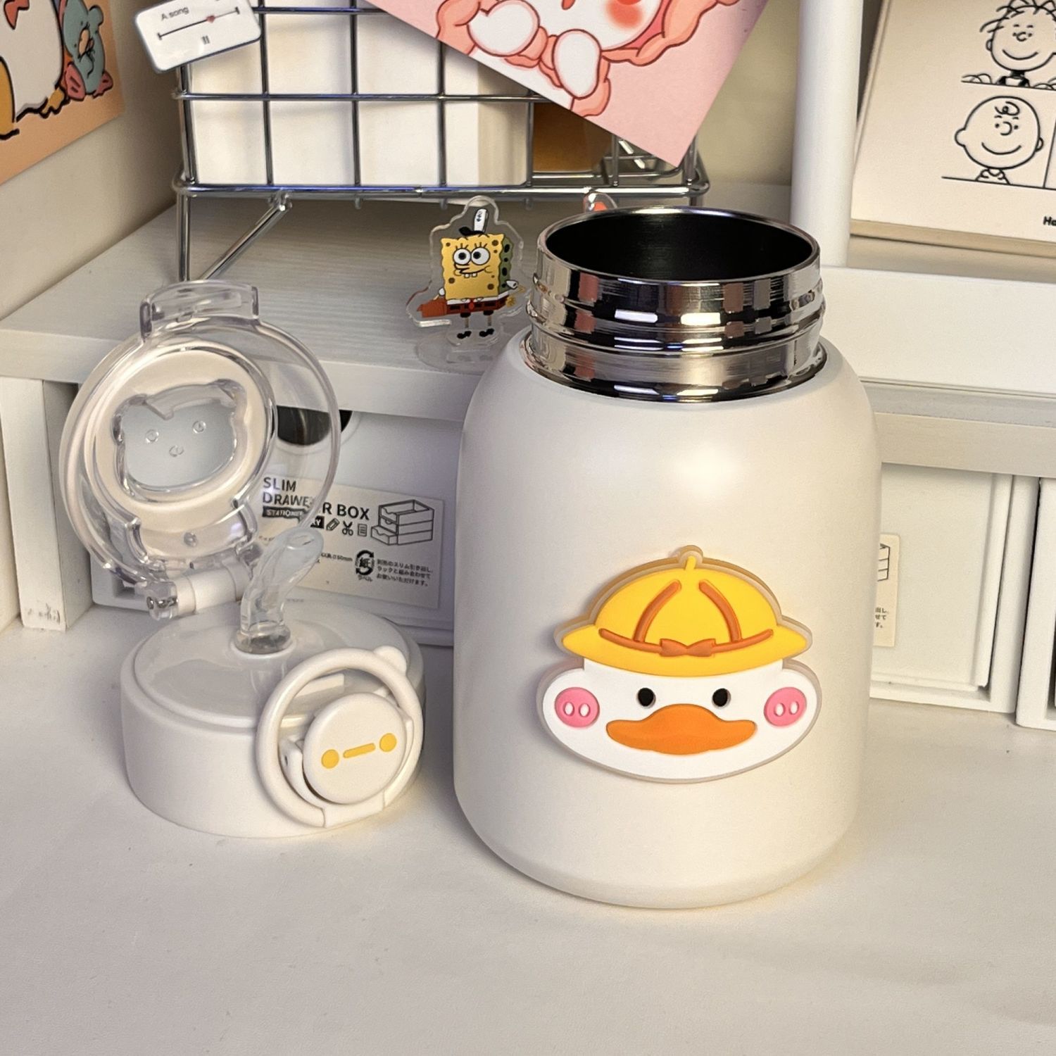 New 316 stainless steel thermos cup, cute internet celebrity girl, high-looking straw cup, student simple cup dormitory