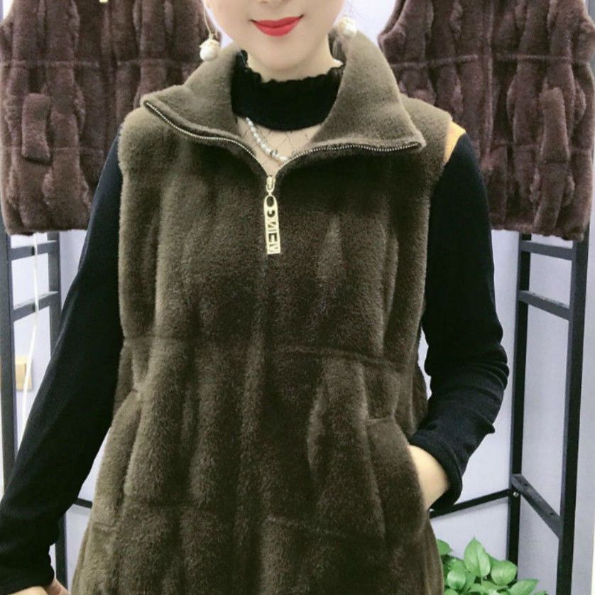 Young mother double-sided thickened mink velvet vest women's winter outerwear foreign style fat jacket autumn fur vest