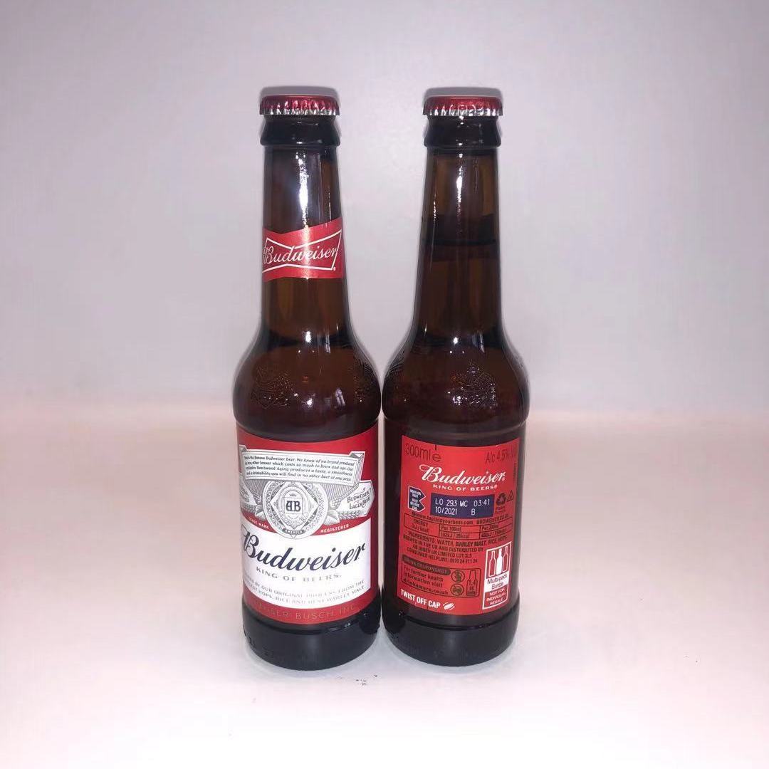budweiser红百威旋盖拧盖小啤酒英国进口百威啤酒300ml612瓶