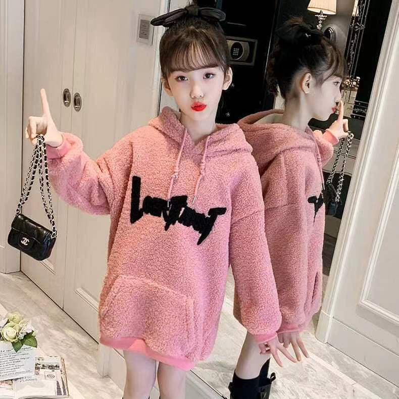 Girls sweater spring and autumn thickened 2023 new foreign style children's net red big children's clothing girls winter tops autumn and winter clothing
