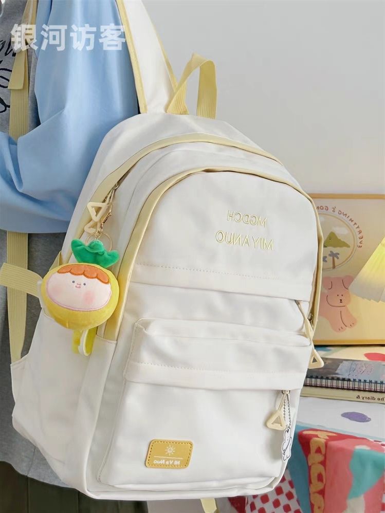 簡約百搭書包女大學生日系ins高中生初中少女雙肩包休閒旅行背包