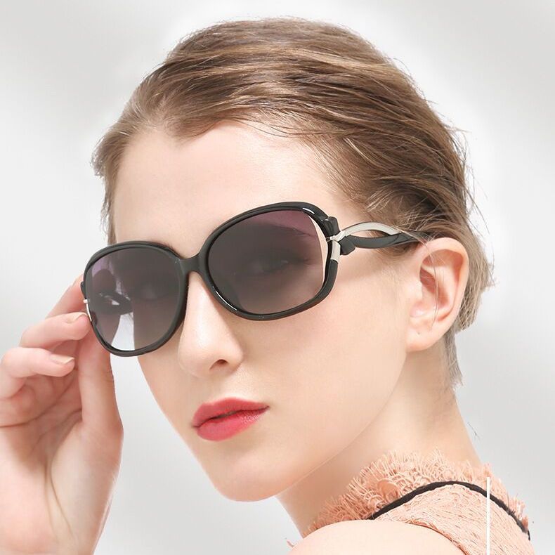 偏光太阳镜女夏圆脸防紫外线时尚潮流眼镜2021新款墨镜女大框优雅