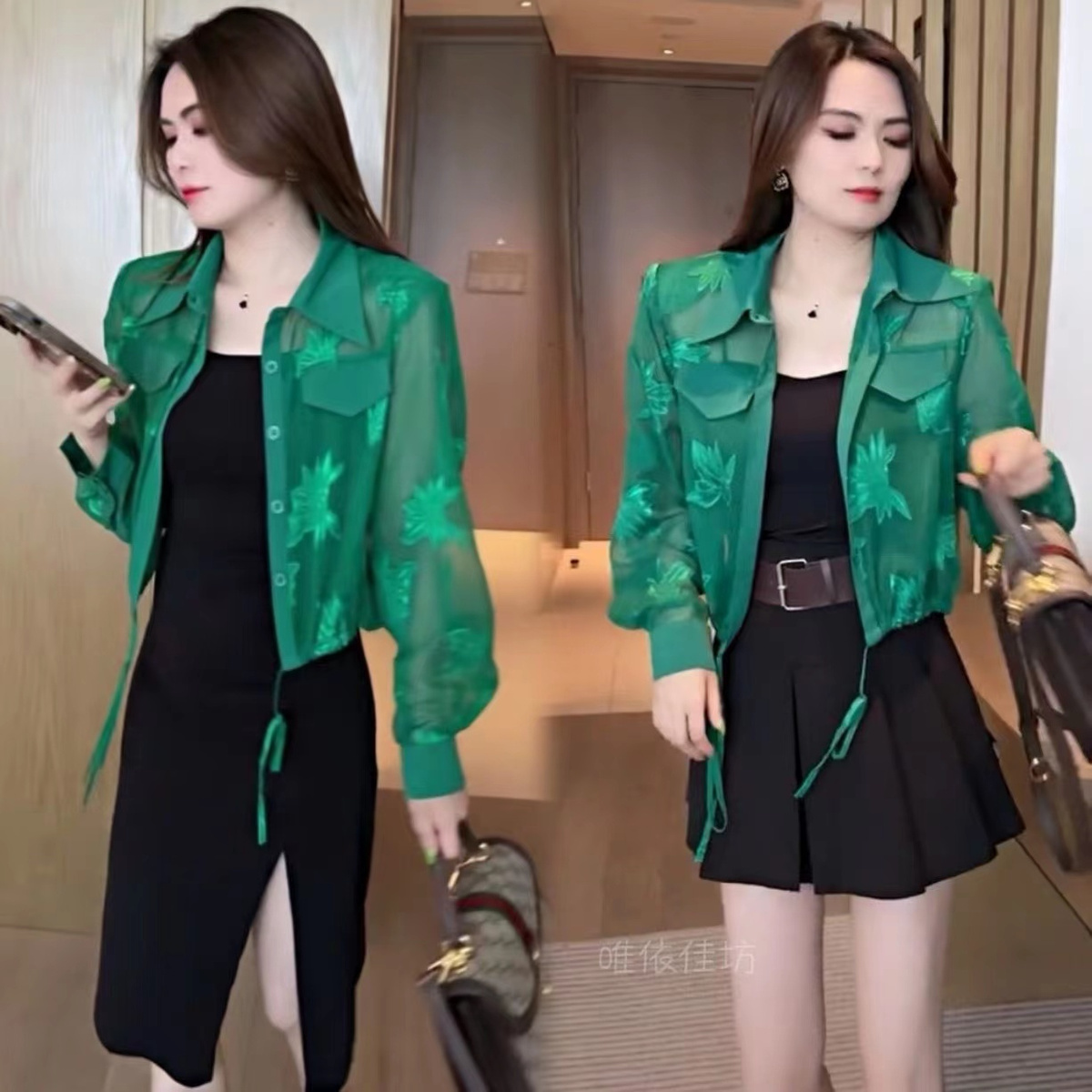  new summer short coat for women, fashionable and versatile sun protection clothing, slimming, light luxury, high-end sun protection clothing, shirt trend