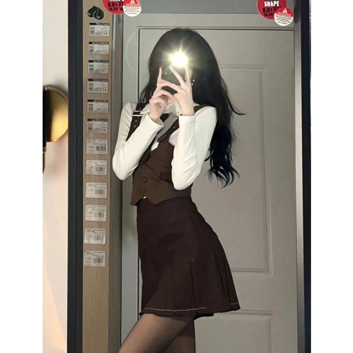 Early autumn college style pure desire hot girl jk uniform suit vest shirt with half-length short skirt single/three-piece set