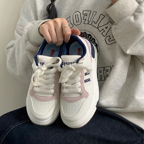運動鞋女秋冬厚底小白鞋女2022新款鞋子女設計感小眾百搭休閒板鞋