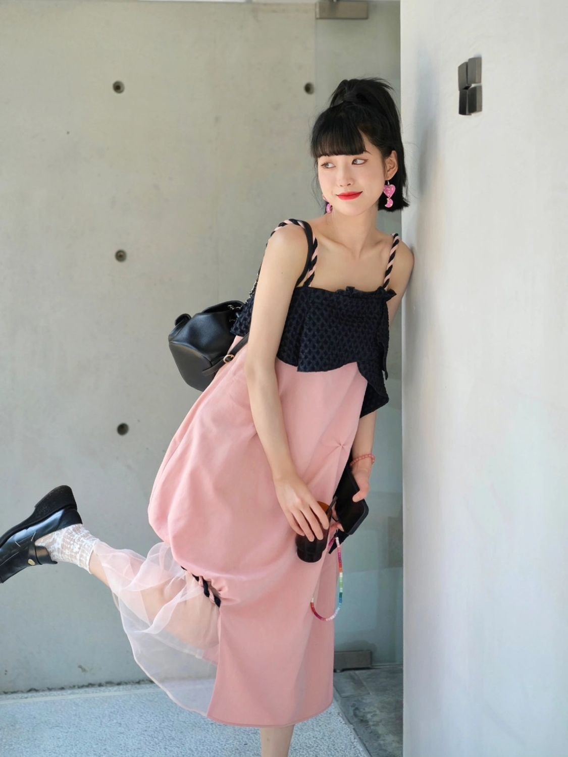 French light luxury high-end summer 2023 new splicing irregular suspender dress design sense niche long skirt