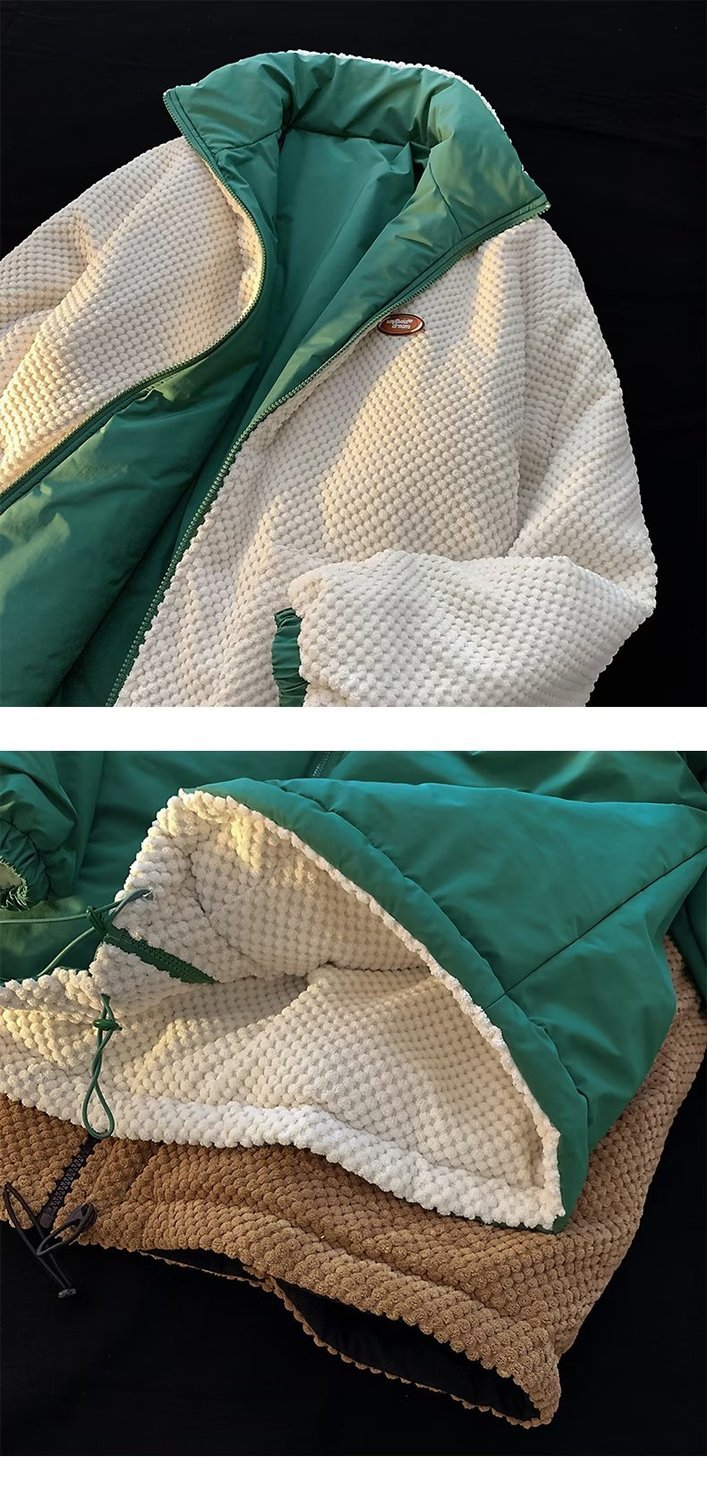 Wearing both sides of winter men's thickened insulation, standing collar, ethnic style cotton jacket,_voghion.com