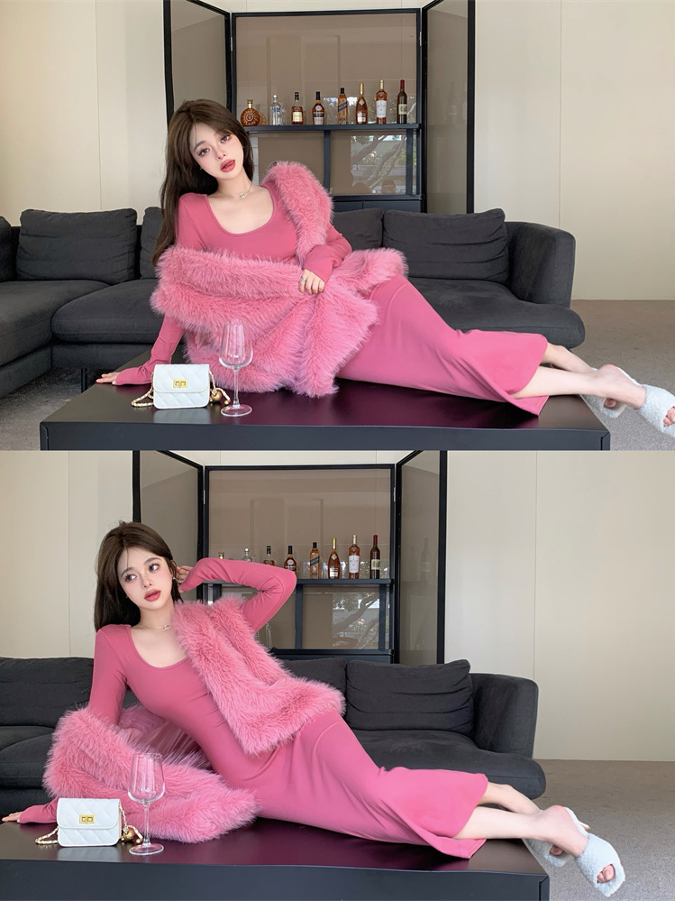 Xiaozi dress is cold and high-end bottoming skirt female spring royal sister small fragrance with skirt Korean drama new