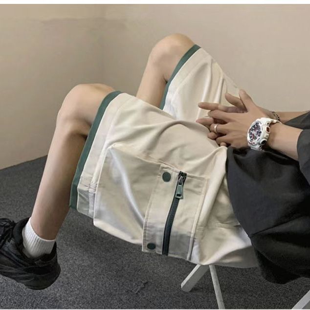 Work Shorts men's summer Korean version trend loose wide leg Capris ins trendy thin versatile casual Sweatpants
