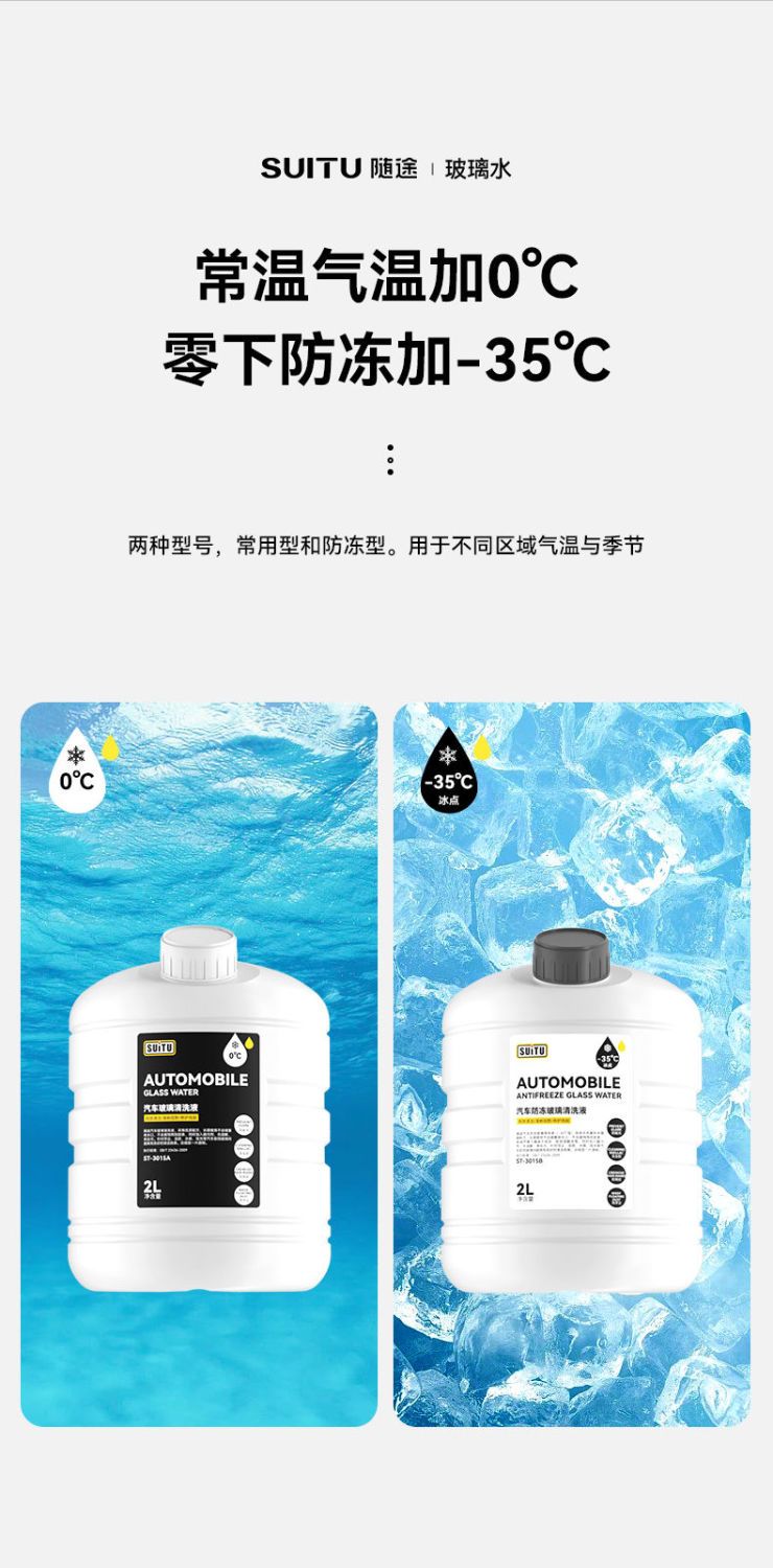 莱鸣 防冻玻璃水无色2L四季通用玻璃强效去污去油膜汽车用品