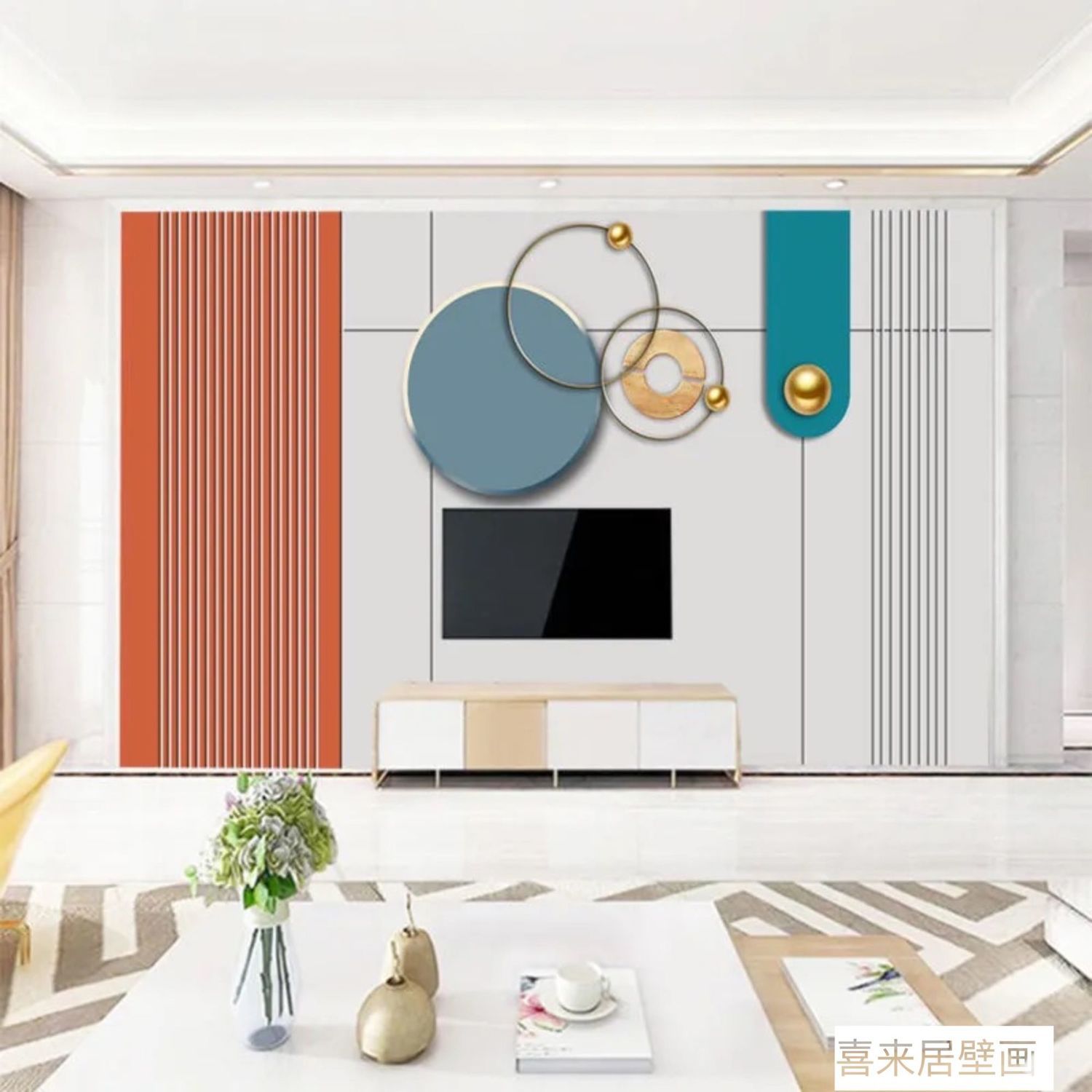 流行电视背景墙布客厅沙发壁纸卧室内装饰客厅墙纸壁画新款背景墙