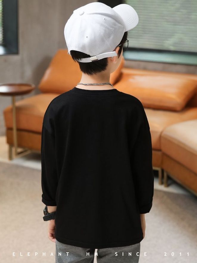 Children's clothing boys long-sleeved T-shirt spring and autumn new children's bottoming shirt middle and big children's top trend 2023 new trend shirt