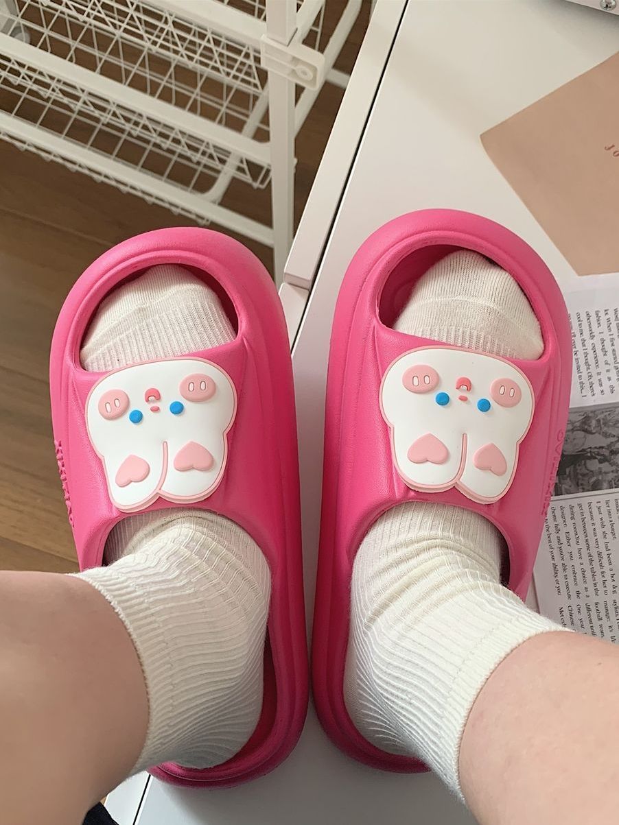 Thin strips cute vitality bunny sandals and slippers eva thick bottom home bathroom deodorant non-slip slippers female summer