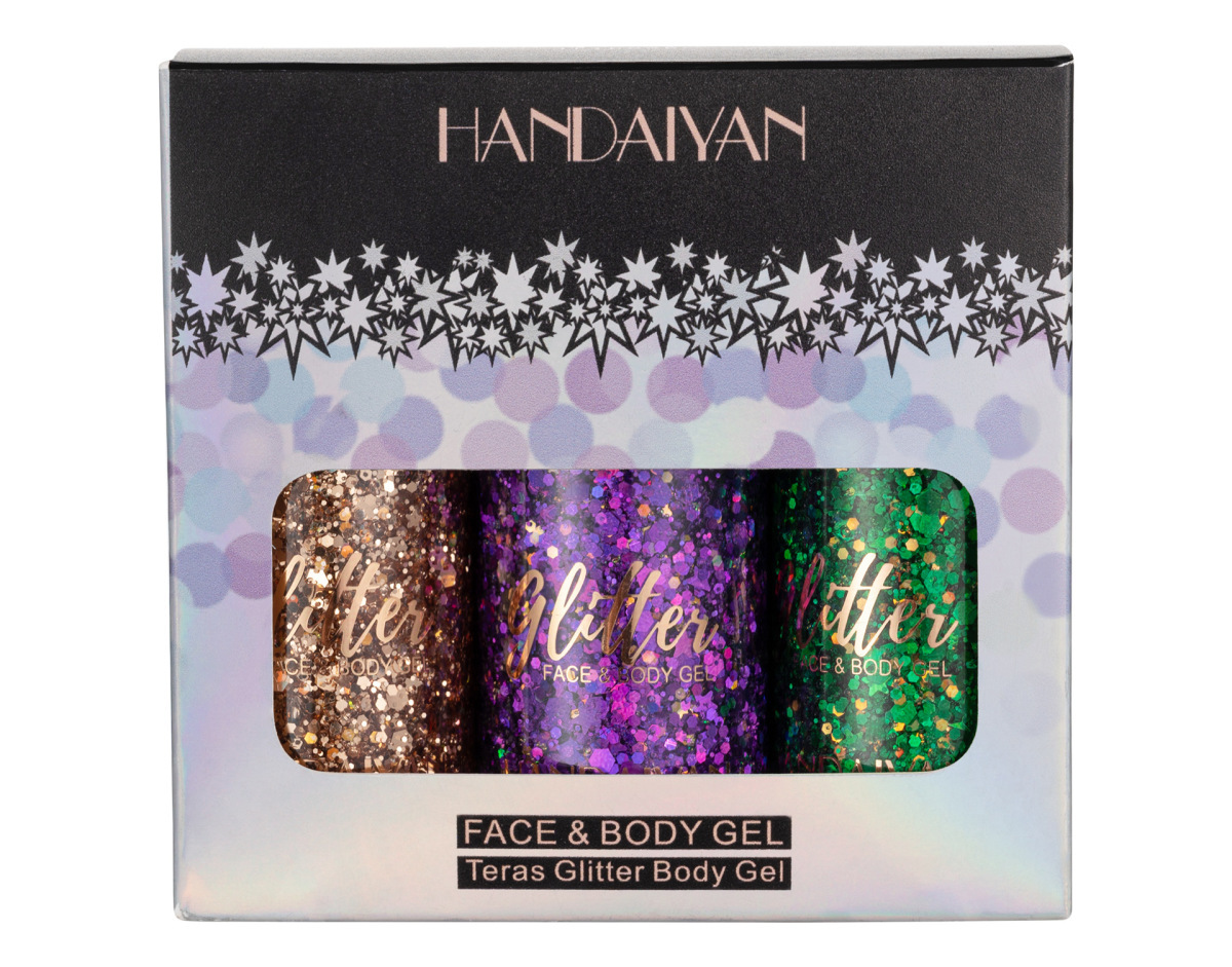3 sets of glitter eye shadow sequin gel mermaid face body milk performance stage nightclub wedding hair_voghion.com