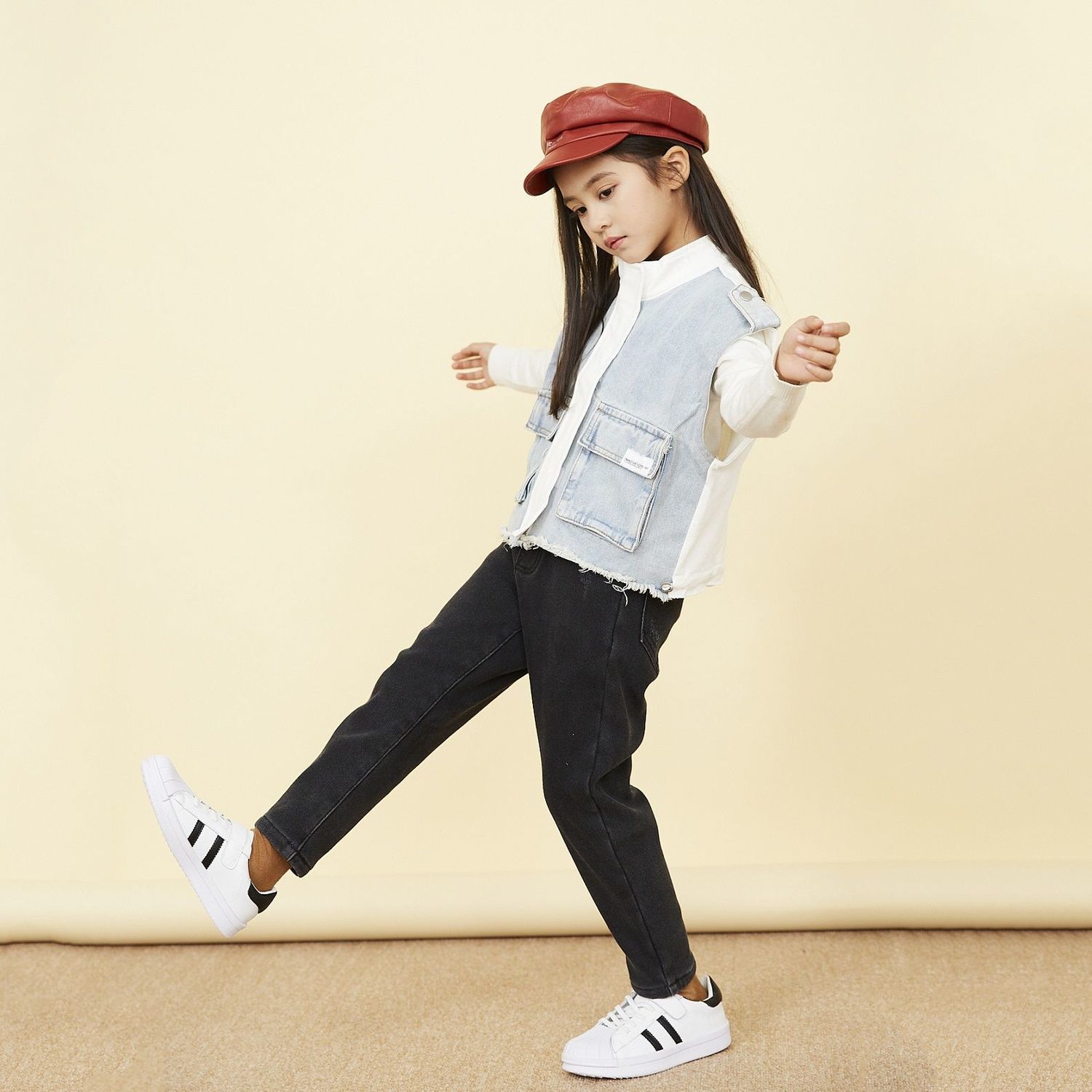 女童裤子加绒加厚打底裤牛仔裤一体绒外穿童装女洋气小学生秋冬新