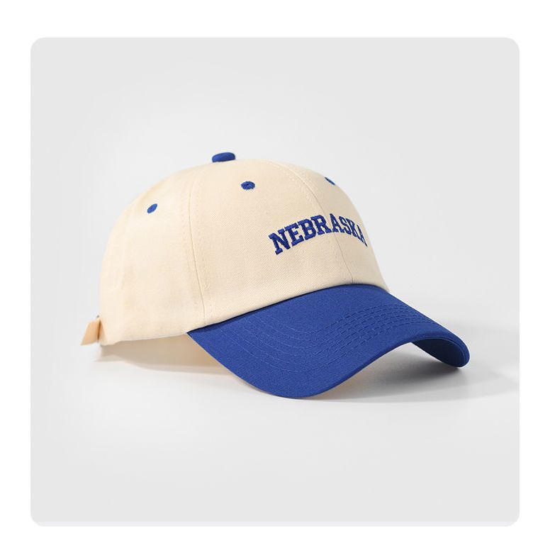 克莱因蓝拼色帽子女夏季防晒棒球帽遮阳鸭舌帽薄款时尚百搭太阳帽