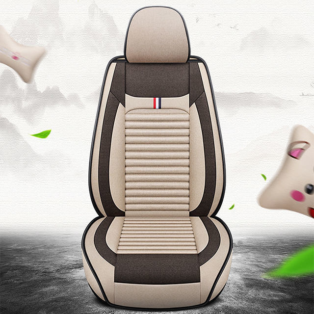 汽车坐垫四季通用座椅套全包围座套网红布艺车座套亚麻车坐垫套