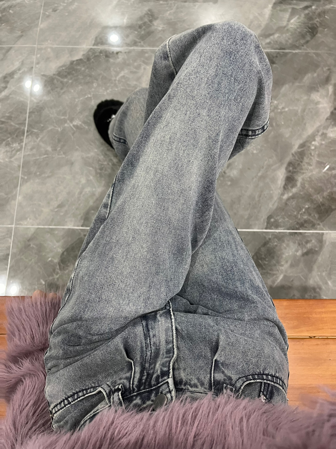 大碼美式復古直筒牛仔褲女胖妹妹mm百搭寬鬆高腰顯瘦闊腿休閒褲子
