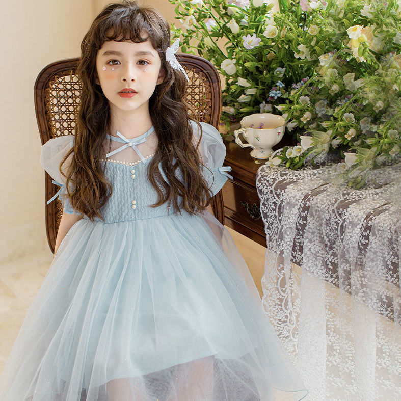 Girls' dress summer dress  new Korean version fluffy yarn skirt children's net red female dress foreign style princess dress