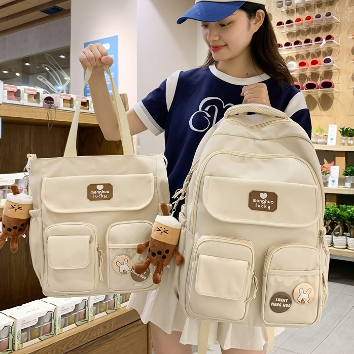 可愛韓版校園ins書包女 簡約百搭高中學生初中生雙肩包大容量背包