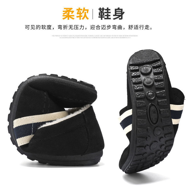 冬季一脚蹬棉鞋男士老北京布鞋加棉男鞋加绒保暖休闲鞋防滑豆豆鞋