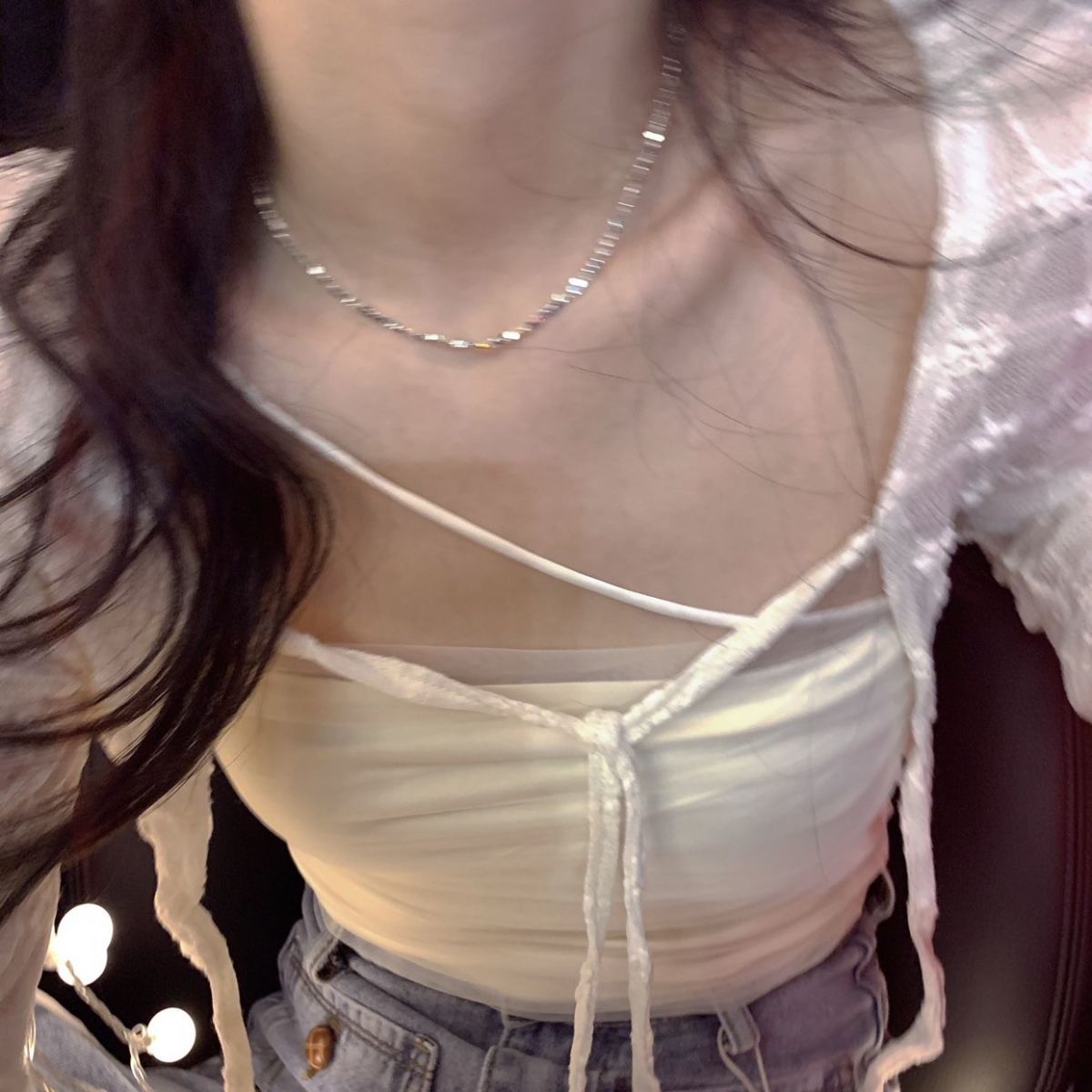 Recommended by the shop owner with strong tears ~ Popular Xiaomi bead ring necklace for women, high-end design, niche clavicle chain, cold style