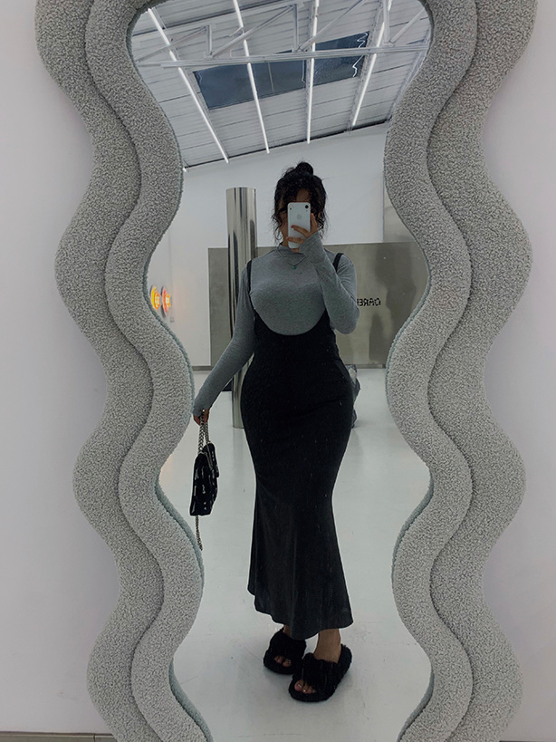 微胖辣妹高腰背帶魚尾裙套裝早春大碼女裝純欲性感包臀打底連衣裙