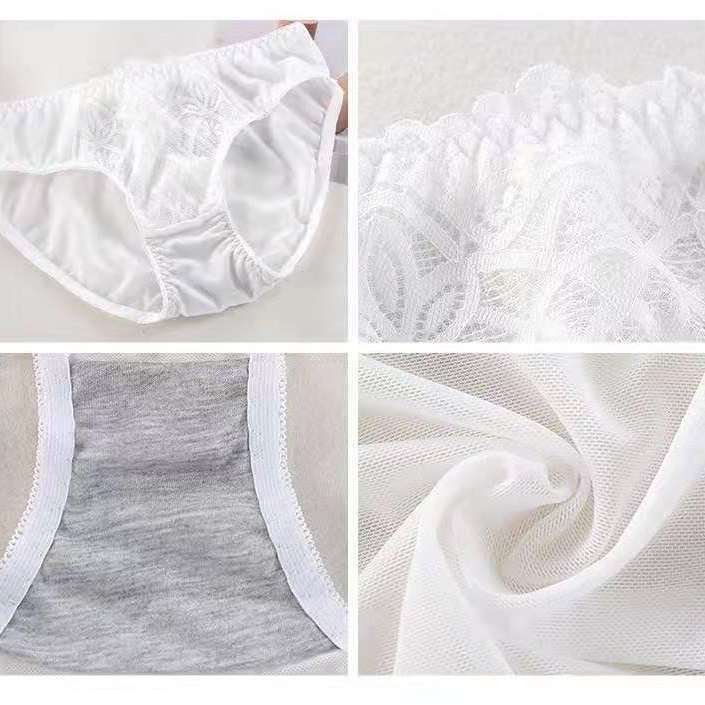 Beauty Back Front Button Underwear Ladies Sexy White Lace Bra Push Up Anti-Sagging No Steel Ring Bra Set