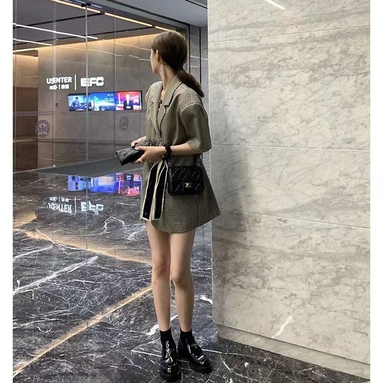 Hong Kong style professional ol chic suit skirt women's summer  new British style thin section high-quality small jacket