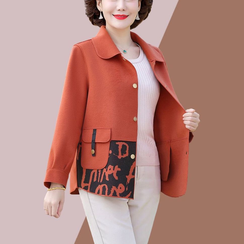 中年媽媽春秋裝外穿上衣2022新款時尚中老年女裝高檔大碼女士外套