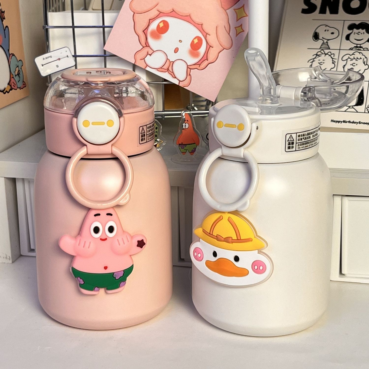 New 316 stainless steel thermos cup, cute internet celebrity girl, high-looking straw cup, student simple cup dormitory