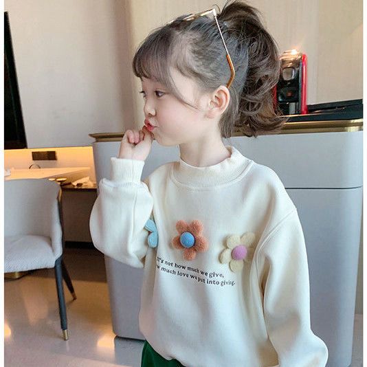 Girls spring and fall 2022 thin long-sleeved hoodie small fresh foreign style versatile stylish baby little boy top tide