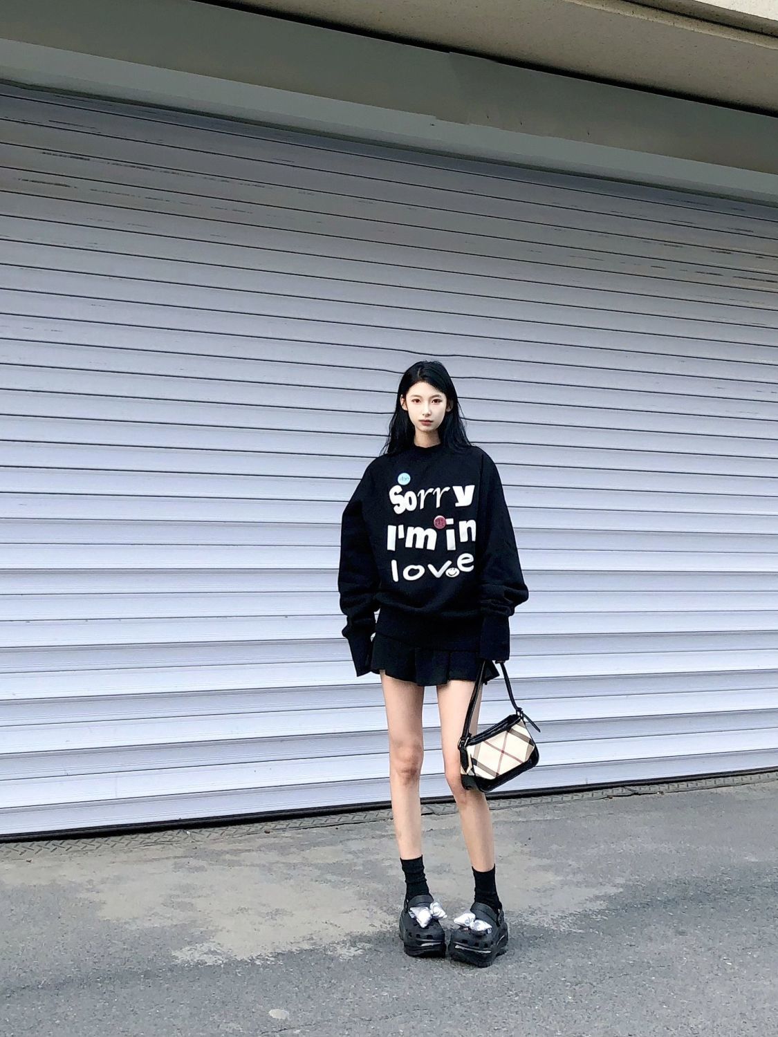 美式街頭撞色字母印花圓領衛衣女秋冬新款寬鬆休閒時尚百搭上衣潮