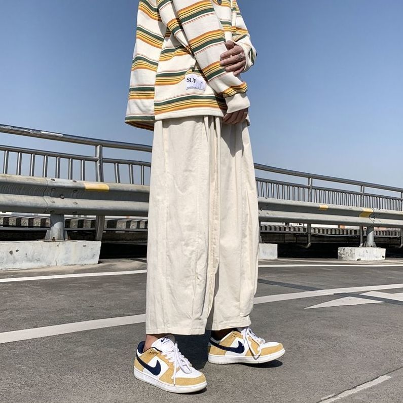 Brown Japanese pants Vintage Vintage overage men's wide leg Bloomers