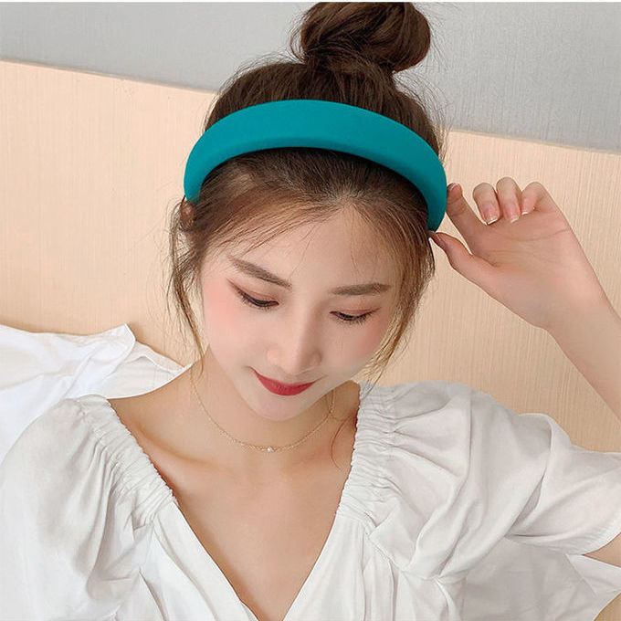 Candy color sponge headband female summer hair card net red 2021 new wide-brimmed French color headband hair accessories