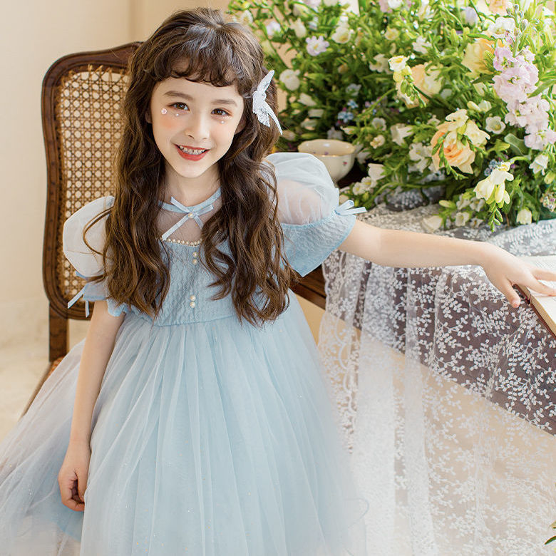 Girls' dress summer dress  new Korean version fluffy yarn skirt children's net red female dress foreign style princess dress