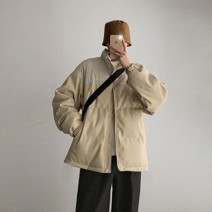 冬季PU皮棉服加厚保暖一套搭配帅气套装男韩版高领毛衣+休闲长裤