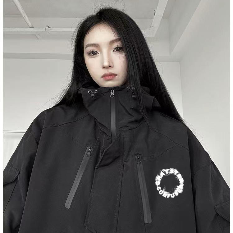 2023新款美式衝鋒衣外套女韓版寬鬆休閒春秋款戶外機能風潮牌夾克