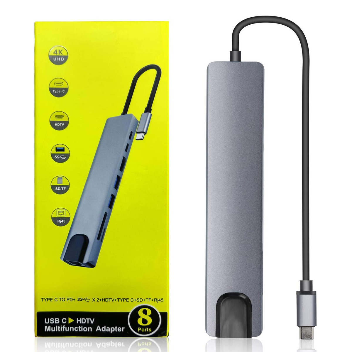 k HDMI 8ni s SD/TF kartou, vysokorychlostní 100Mbps Ethernet port, dokovací stanice typu C_voghion.com