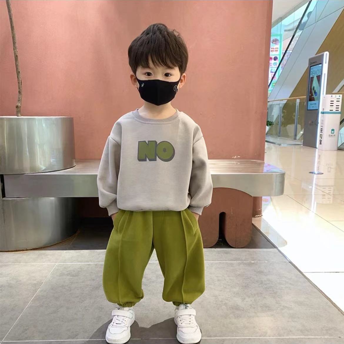 男童春裝衛衣套裝23新款洋氣寶寶春秋季網紅衣服兒童痞帥休閒童裝