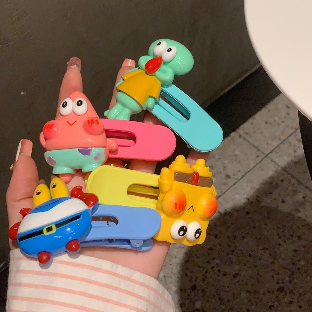 SpongeBob SquarePants Patrick Big Star Sweet and Cute Cartoon Hairpin Side Broken Hair Clip Girly Heart Hairpin Best Friend Gift